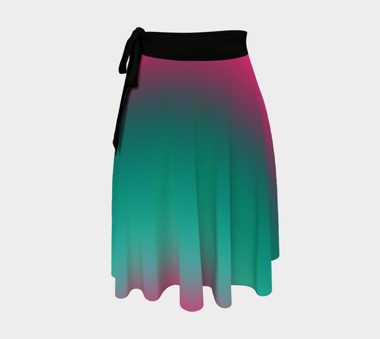 Pink Green Blue Gradient Wrap Skirt