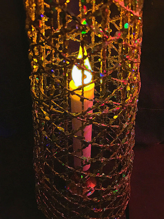 Christmas Candle Cage Digital Image Download