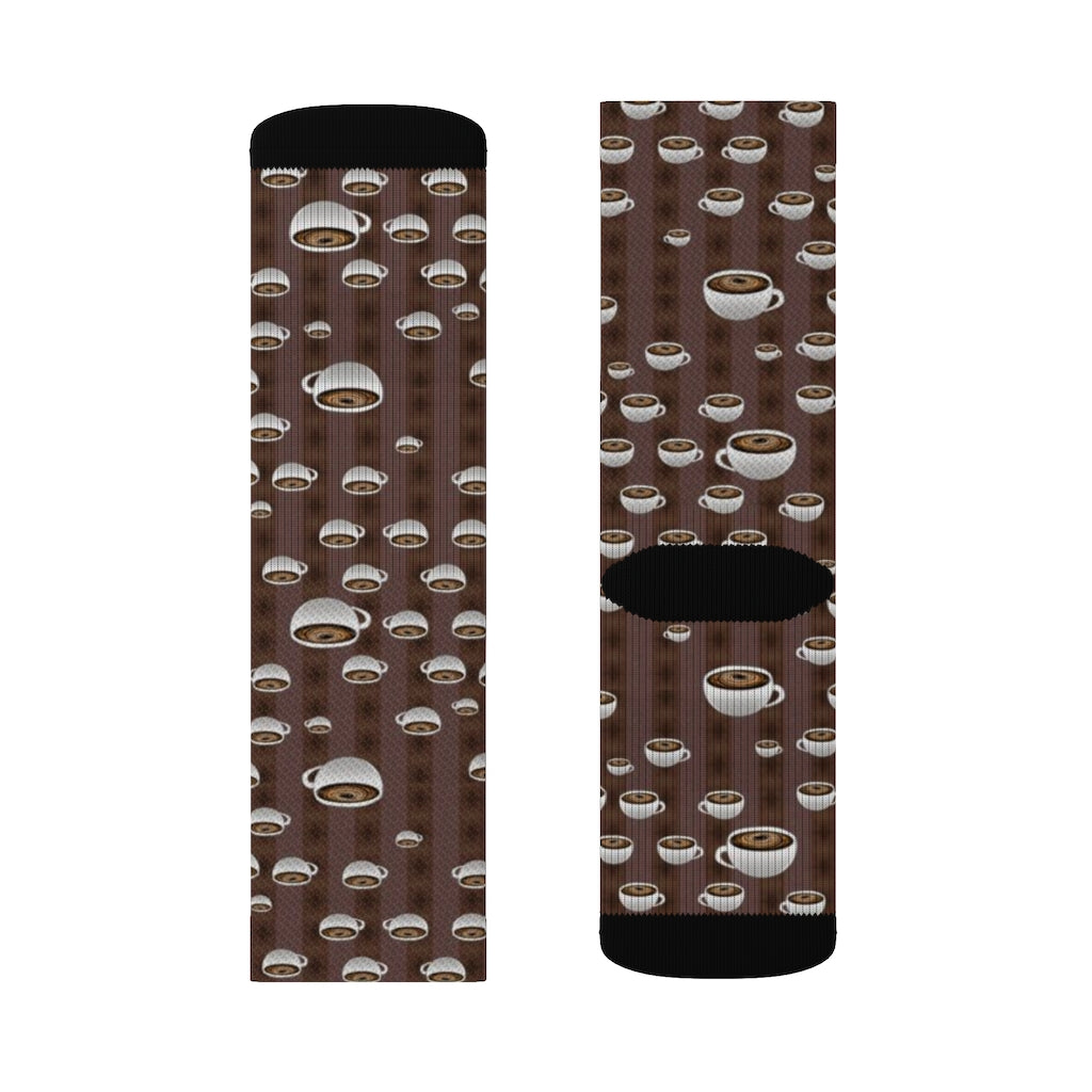 Coffee With Coffee Stripes Sublimation Socks