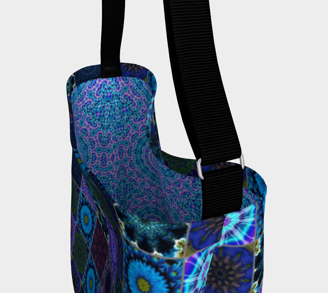 Blue Crazy Quilt Day Tote