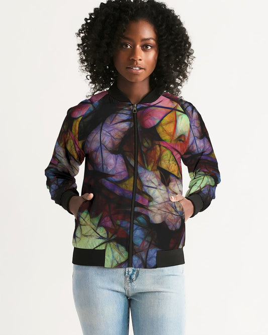 Fall Leaves Abstract Women's Bomber Jacket
