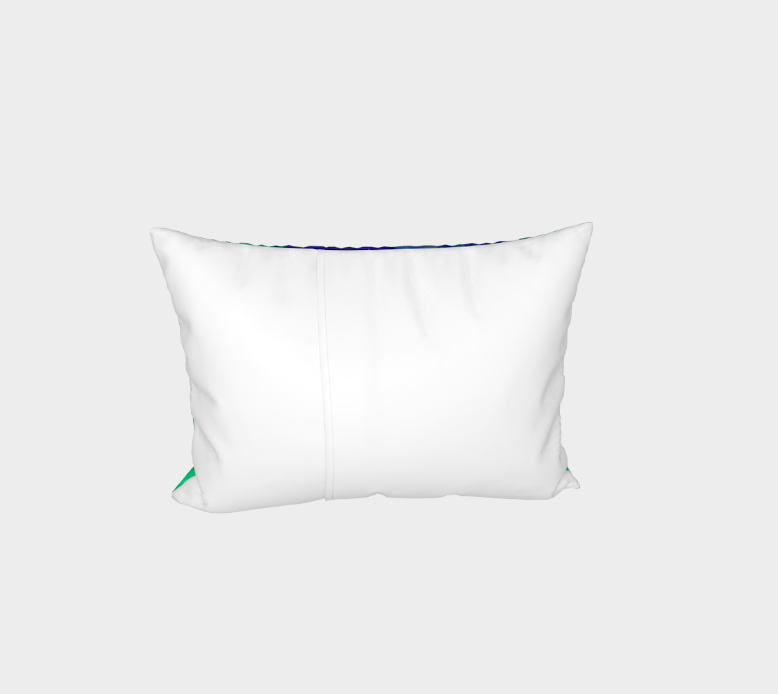 Blue Green Liquid Stripes Fractal Bed Pillow Sham