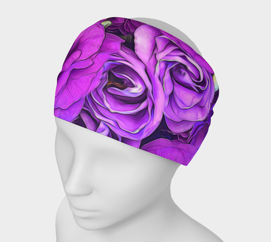 Purple Lisianthus Flowers Headband