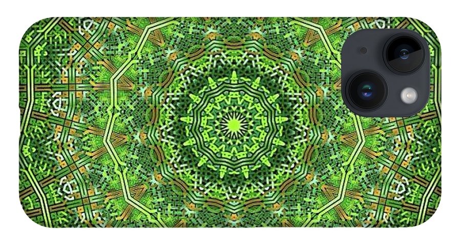 Green Celtic Knot Circle Kaleidoscope - Phone Case