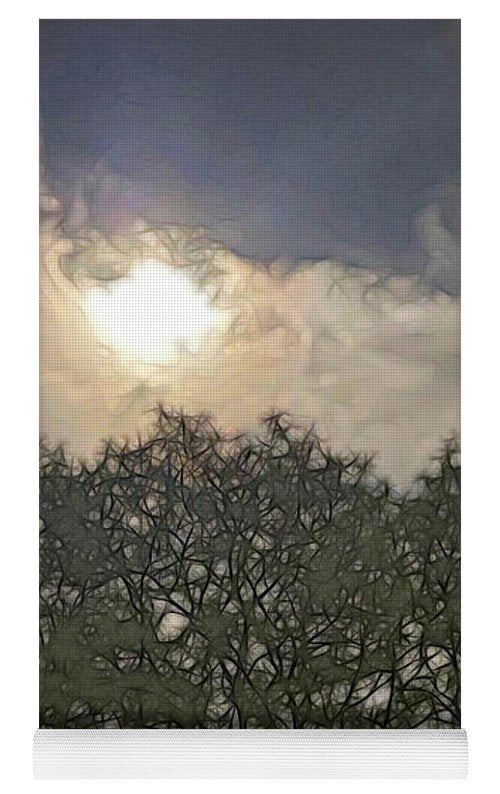 Harvest Moon Over Trees - Yoga Mat