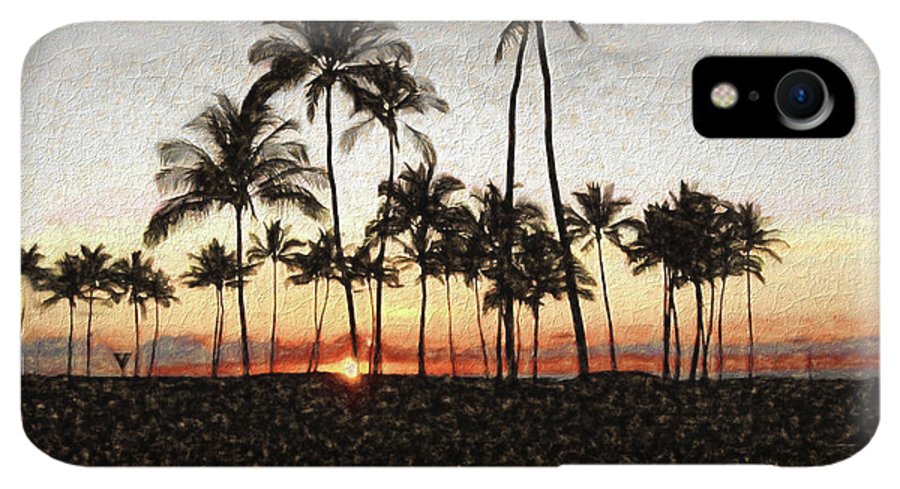 Hawaiian Sunset Rock Painting - Phone Case