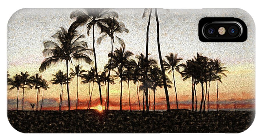 Hawaiian Sunset Rock Painting - Phone Case