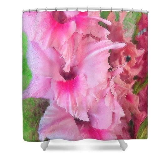 Light Pink Gladiolas - Shower Curtain