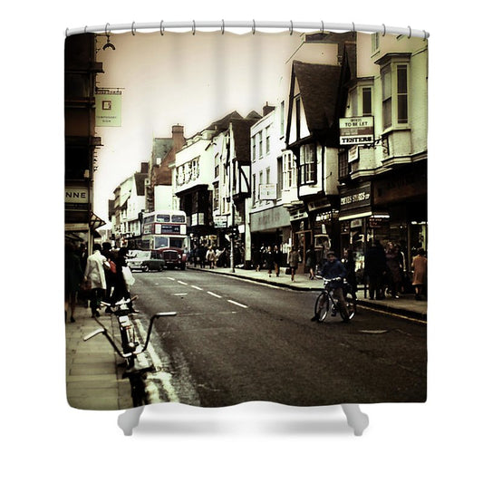London Street With Bicycles - Shower Curtain