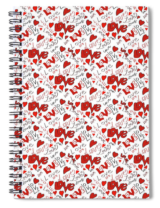 Love and Hearts - Spiral Notebook
