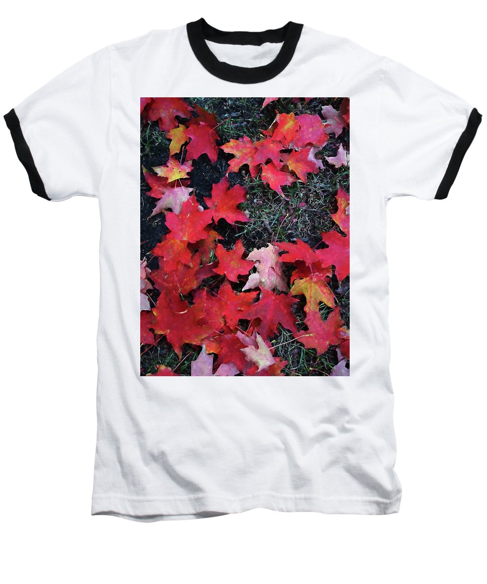 Maple Leaves In October 5 - Baseball T-Shirt
