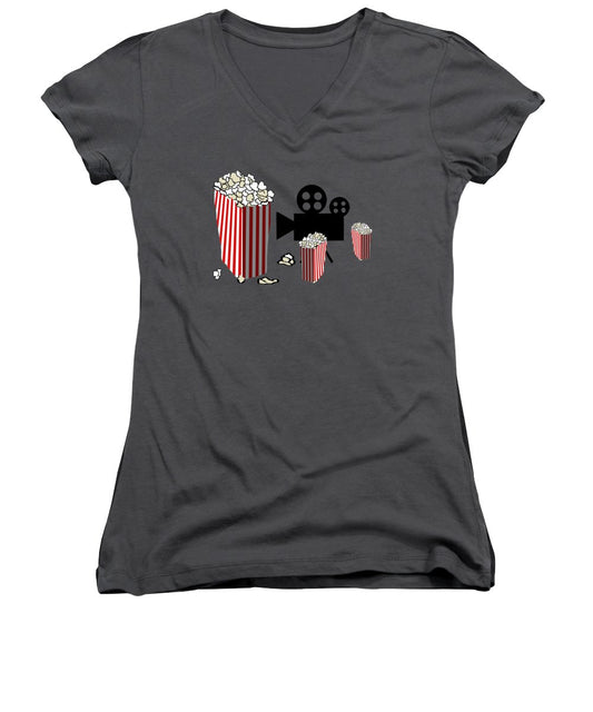 Movie Reels and Popcorn - Women's V-Neck