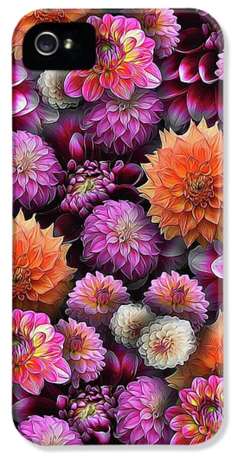 Pink and Orange Dahlias Collage - Phone Case