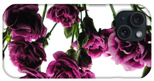 Pink Carnations on White - Phone Case