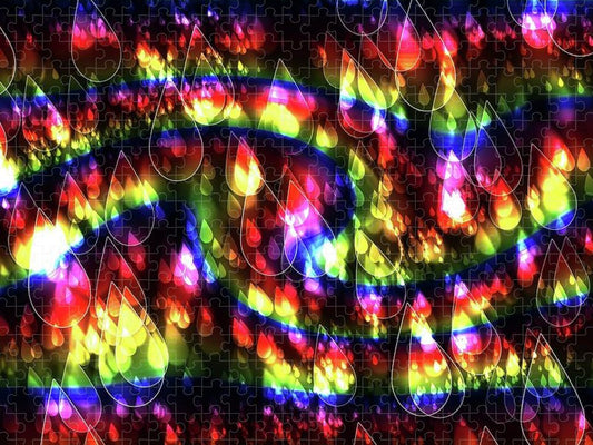 Rainbow Bokeh Raindrops - Puzzle