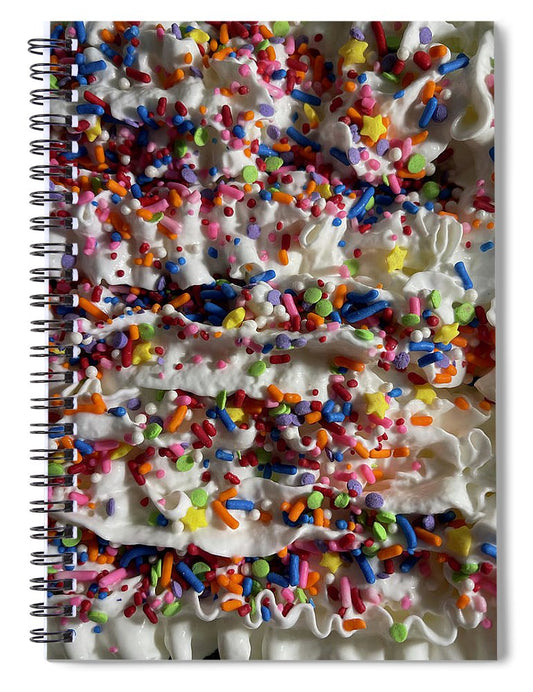 Rainbow Sprinkles On Whipped Cream - Spiral Notebook