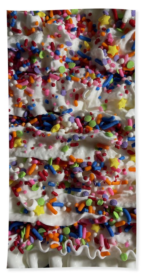 Rainbow Sprinkles On Whipped Cream - Bath Towel
