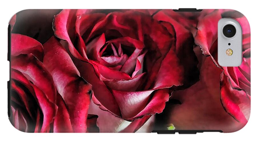Red and White Rose Bouquet - Phone Case