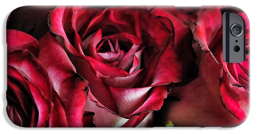 Red and White Rose Bouquet - Phone Case
