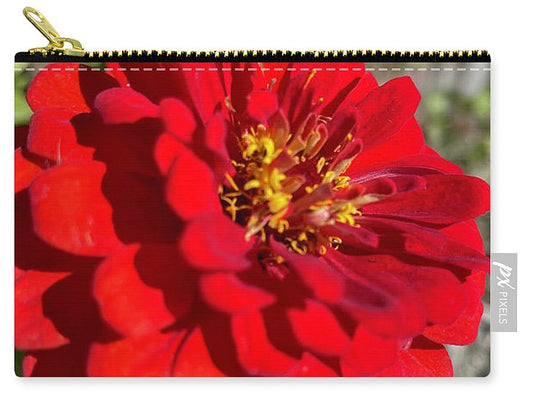 Red Flower In Autumn - Zip Pouch