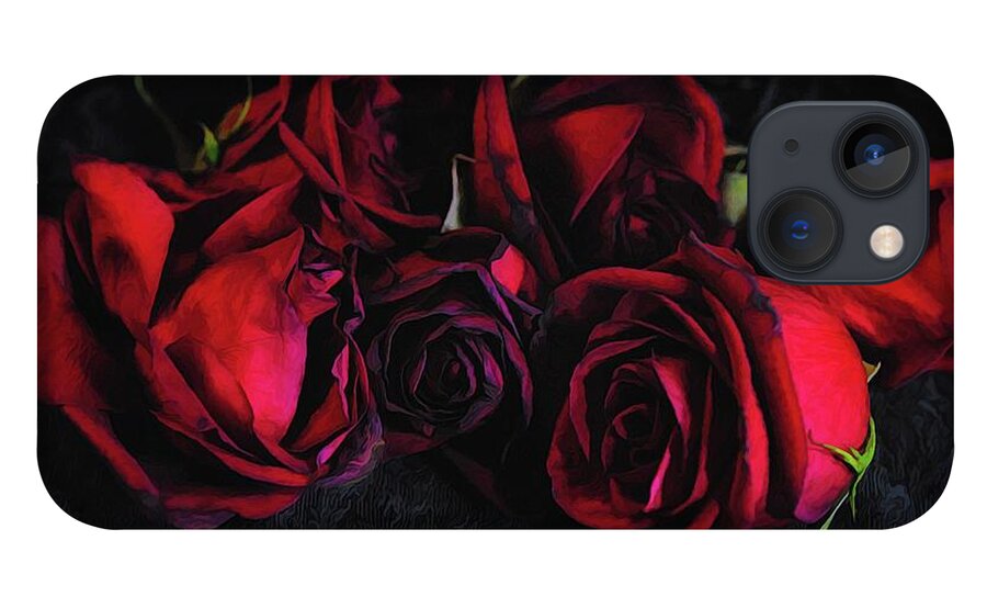 Red Roses Black Velvet - Phone Case
