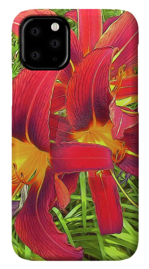 Three Red Tiger Lilies - Phone Case