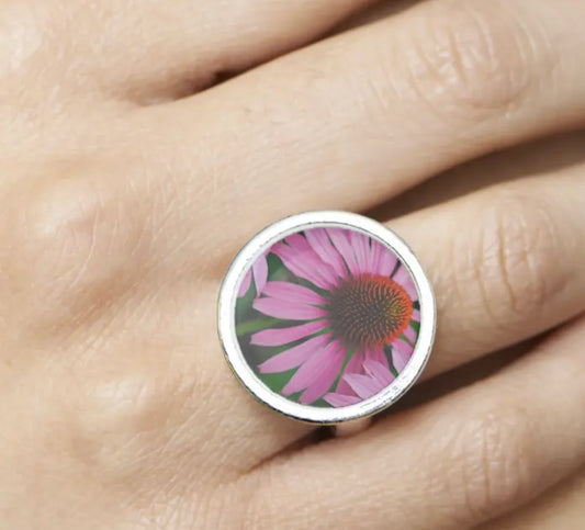 Just Sold!  Pink Cone Flower Ring on my Zazzle store
