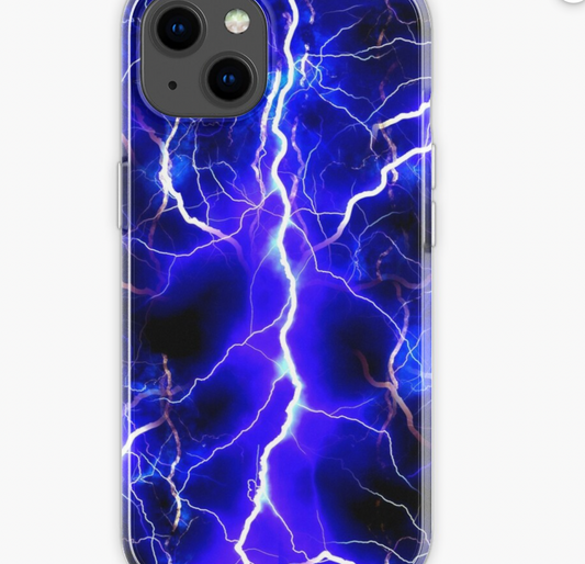 Just Sold!  Blue Lightning iPhone Soft Case on my Redbubble store