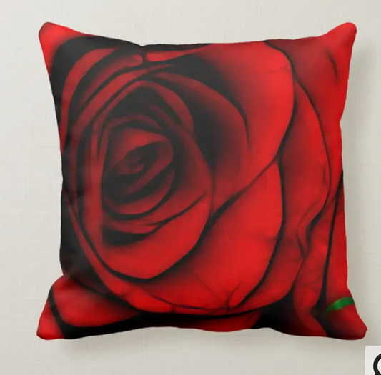 Just Sold!  Reddest Rose Throw Pillow From my Zazzle store