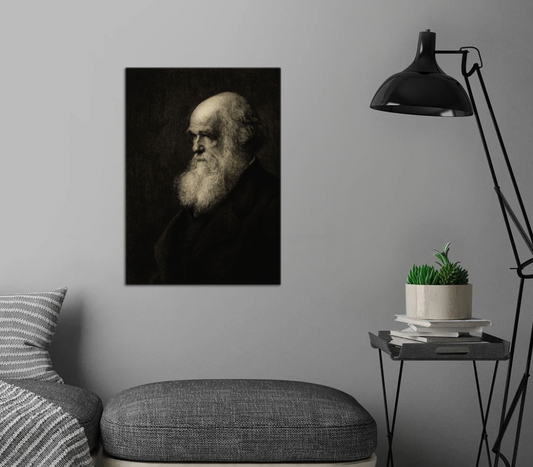 Just Sold! Metal Poster Charles Darwin portrait on Displate!