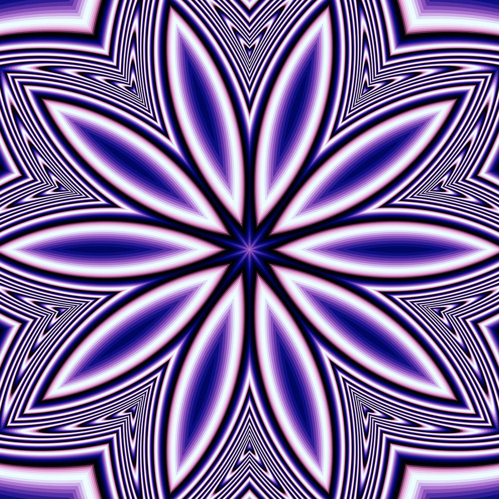 Blue Fractal Flower Kaleidoscope