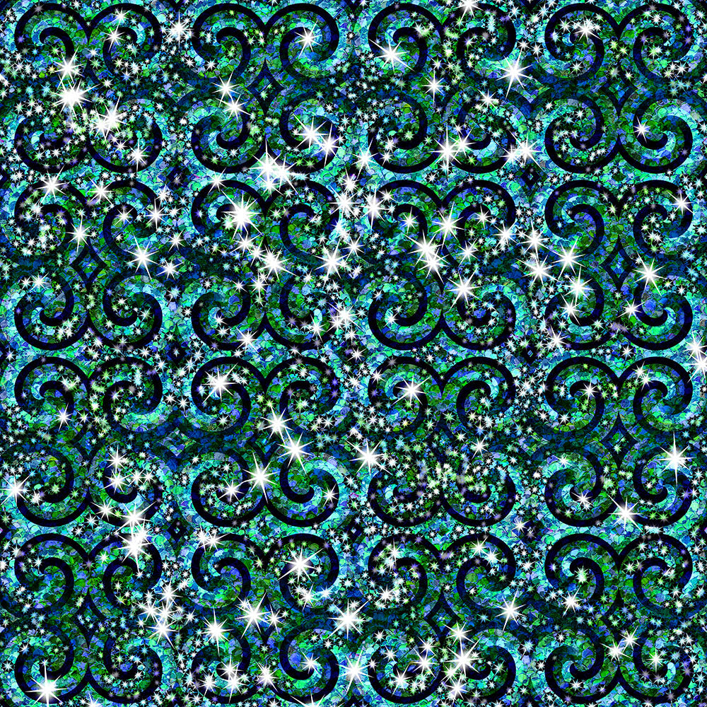 Blue Green Sparkle Swirl