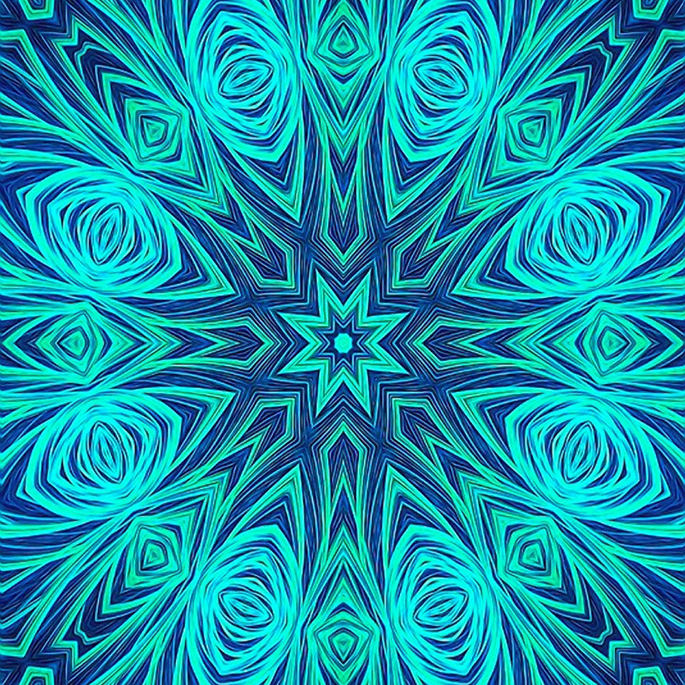 Blue Green Fractal Kaleidoscope
