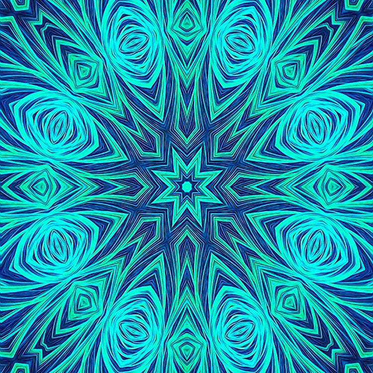 Blue Green Fractal Kaleidoscope