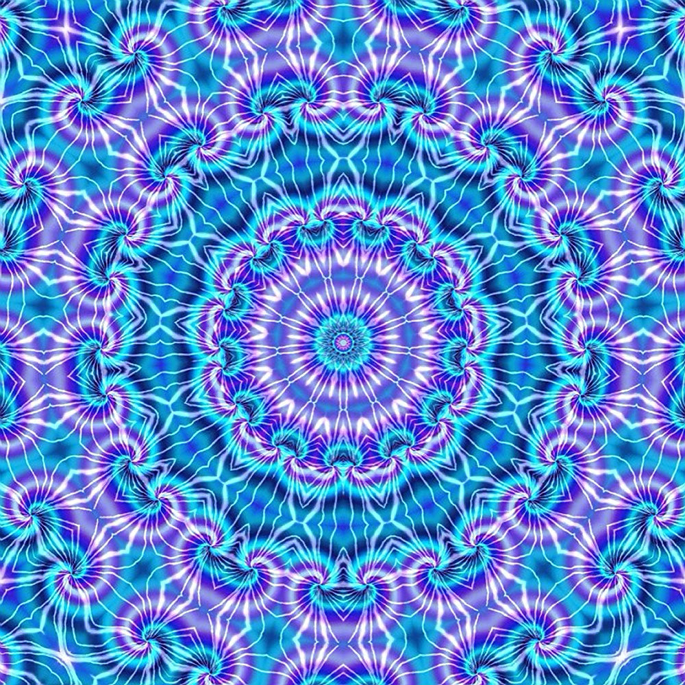 Blue and Purple Tie Dye Kaleidoscope
