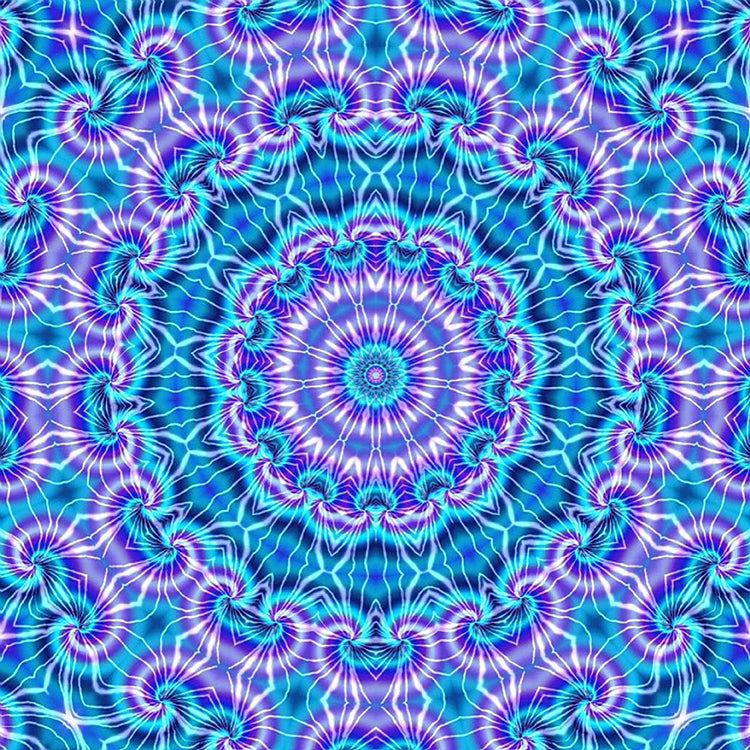 Blue and Purple Tie Dye Kaleidoscope