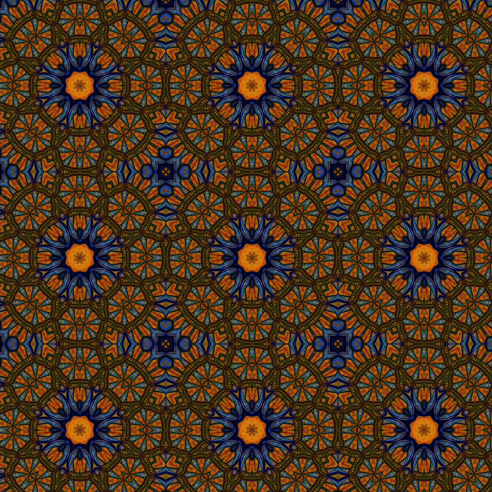 Blue and Yellow Sketch Kaleidoscope