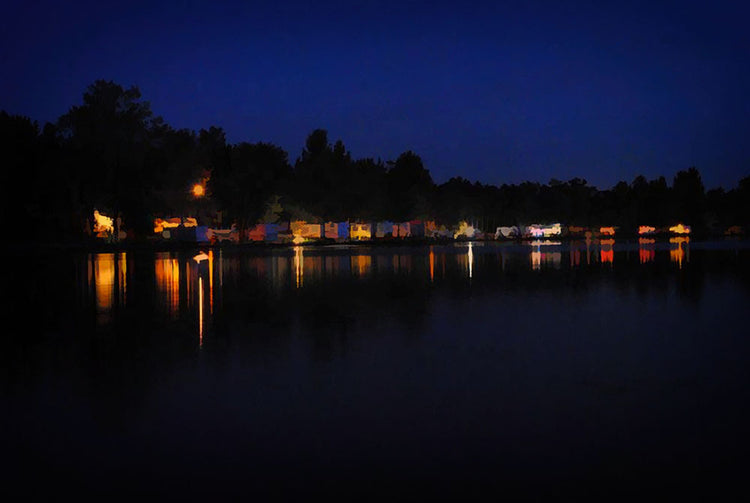 Campers Along a Lake