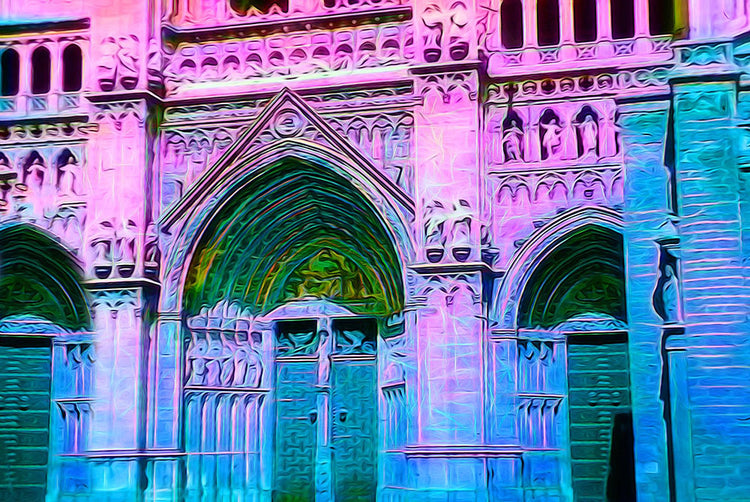 Cathedral Doors In Pink and Blue