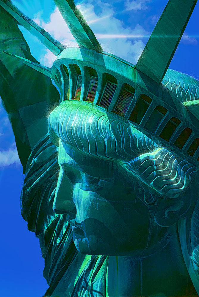 Statue Of Liberty Head In The Sun