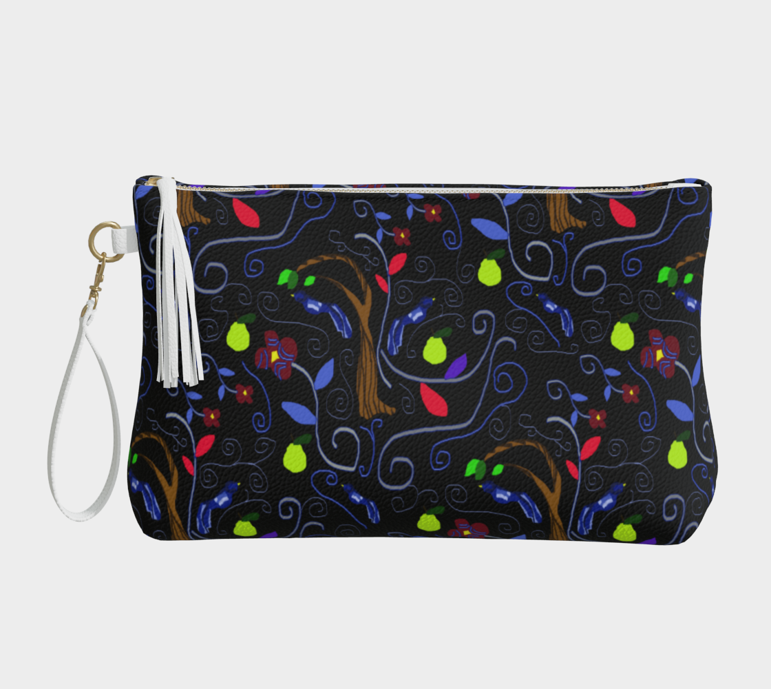 Birds and Scrolls Vegan Leather Makeupbag