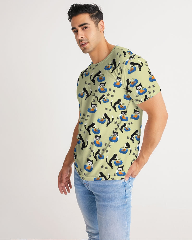 Cat and a Fishbowl Men's All-Over Print Tee