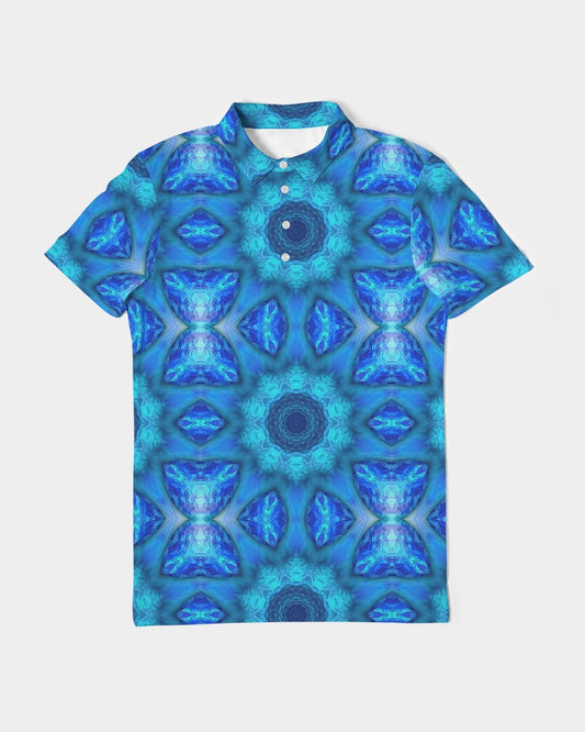 Blue Ocean Kaleidoscope Men's All-Over Print Slim Fit Short Sleeve Polo