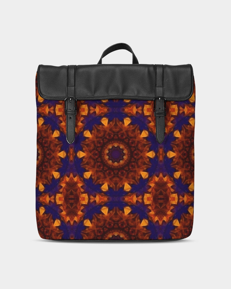 Blue Orange Red Kaleidoscope Casual Flap Backpack