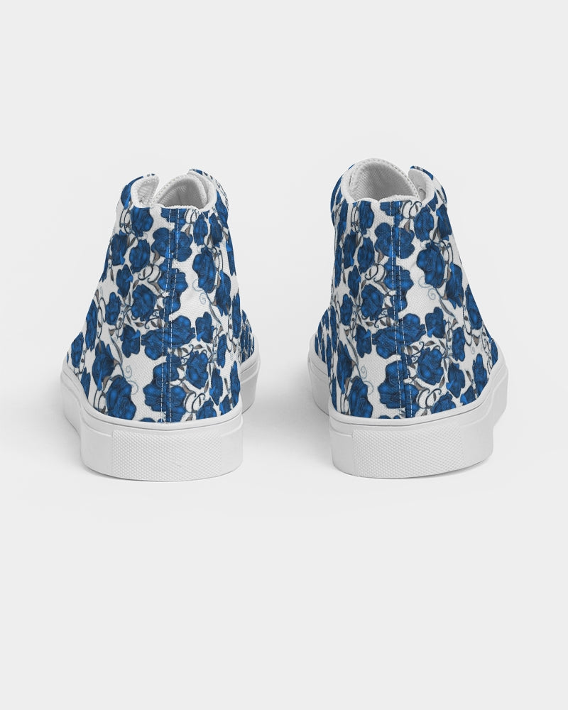 Blue Roses Women's Hightop Canvas Shoe