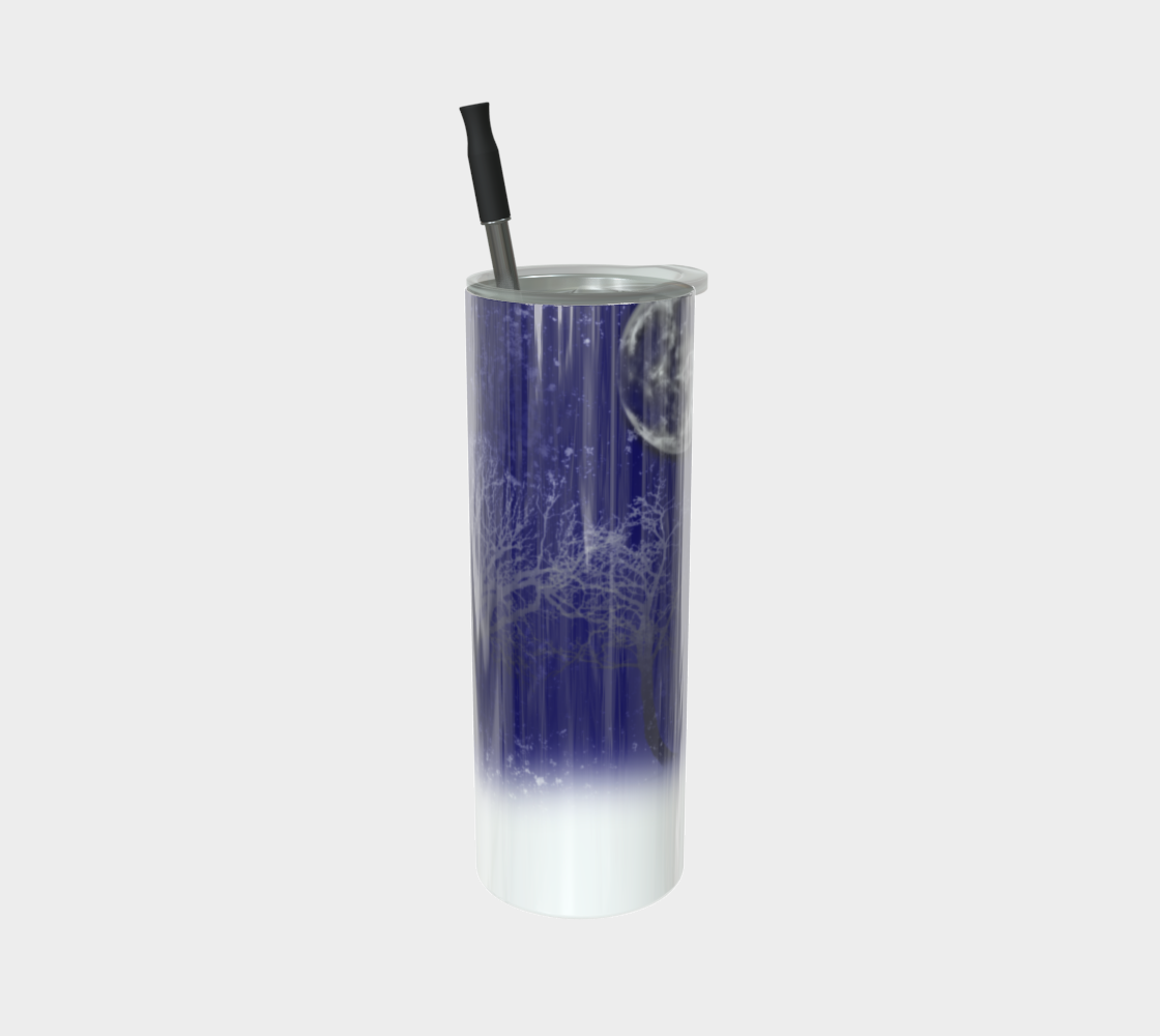 Blue Moon Snow Trees Stainless Steel Tumbler