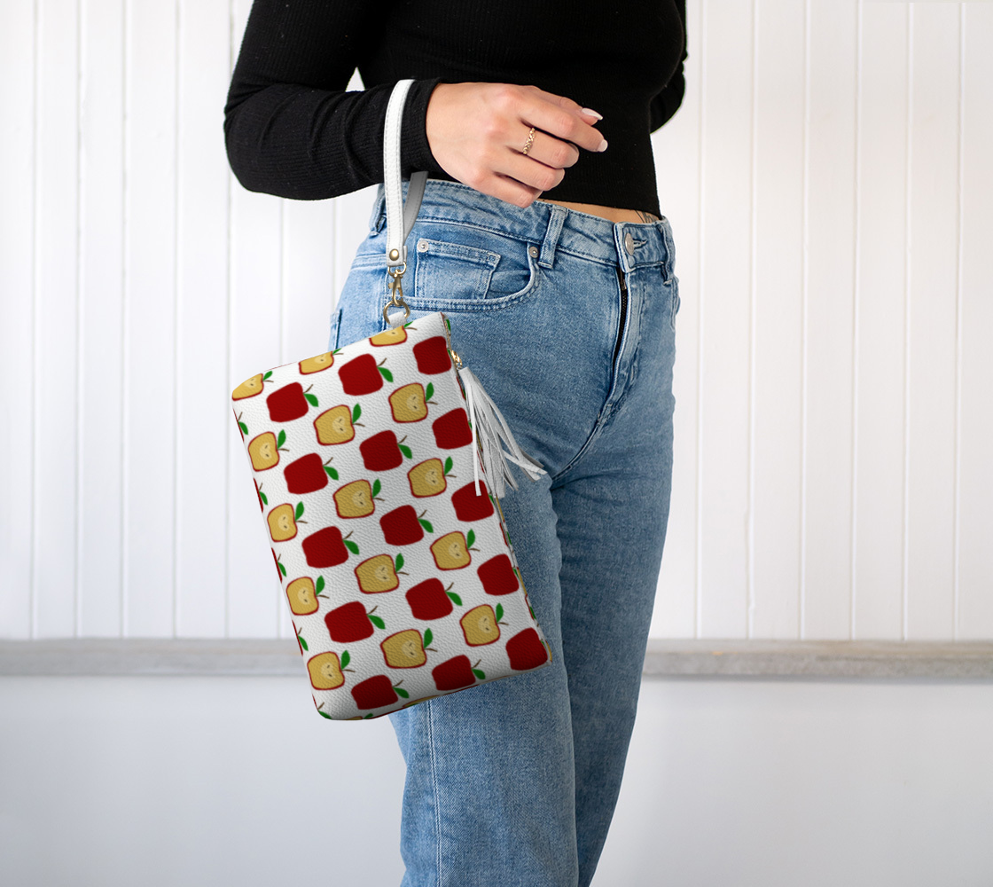 Apple Polkadots Vegan Leather Makeup Bag