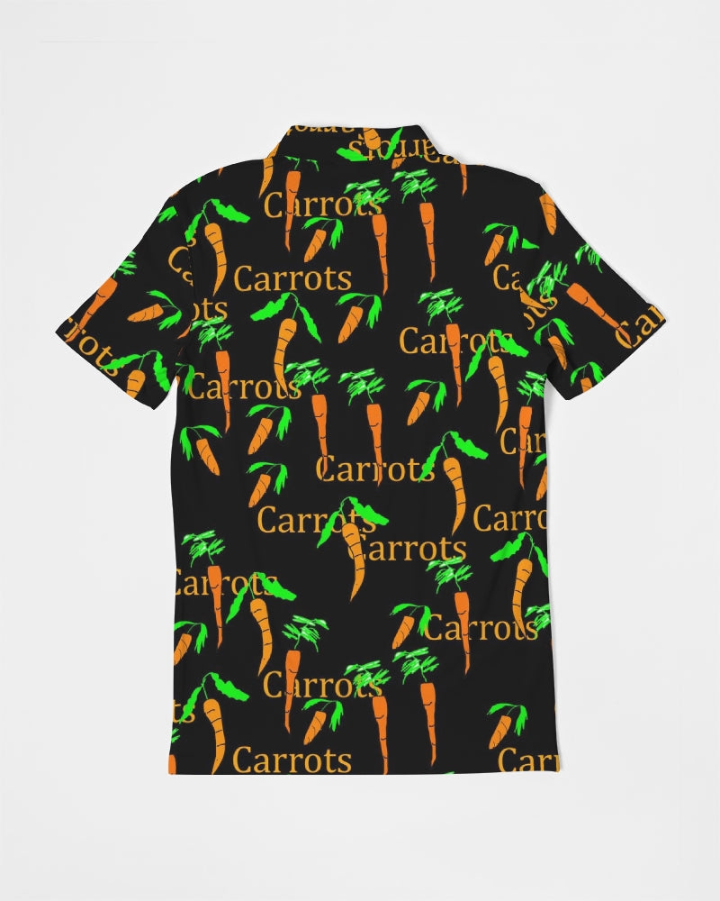 Carrots Pattern Men's All-Over Print Slim Fit Short Sleeve Polo