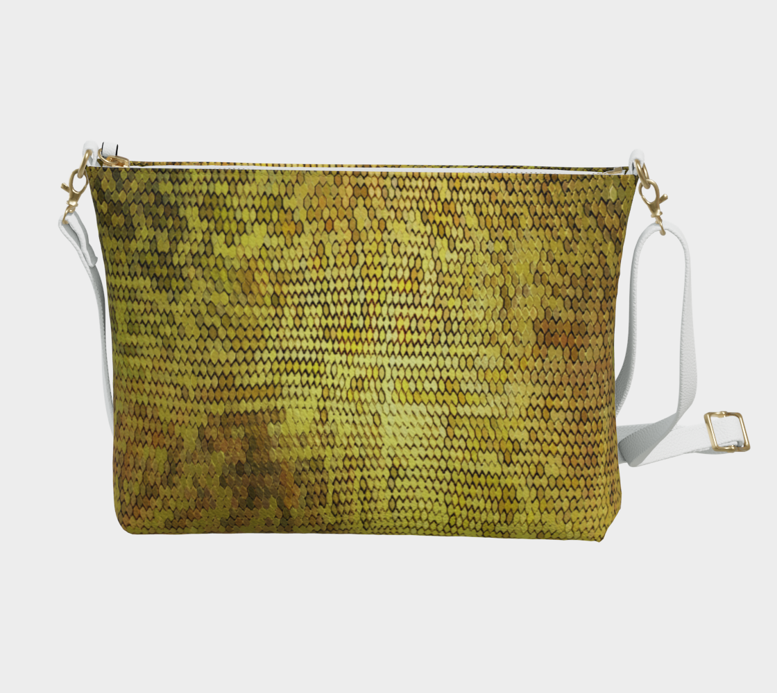 Golden Dragon Scales Vegan Crossbody Purse