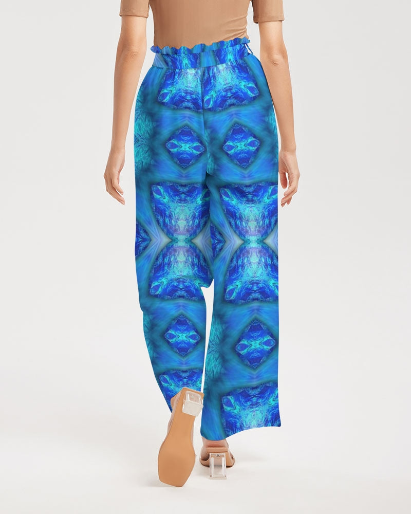 Blue Ocean Kaleidoscope Women's All-Over Print High-Rise Wide Leg Pants